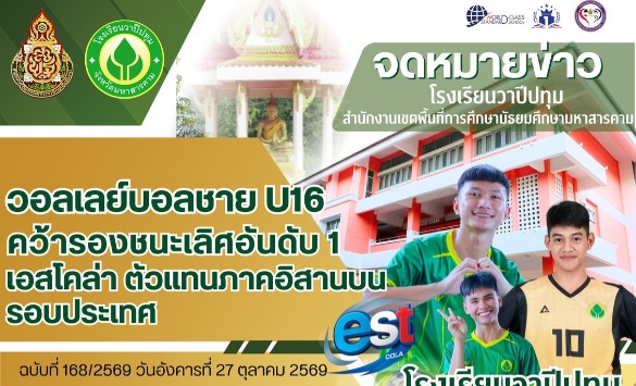 รางวัลรองชนะเลิศอันดับ 1 การแข่งขันวอลเลย์บอลยุวชนเอสโคล่า DOMESTIC POWER 